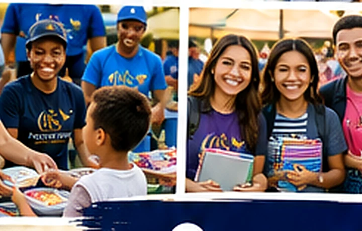 Youth and adults participating in community learning and service